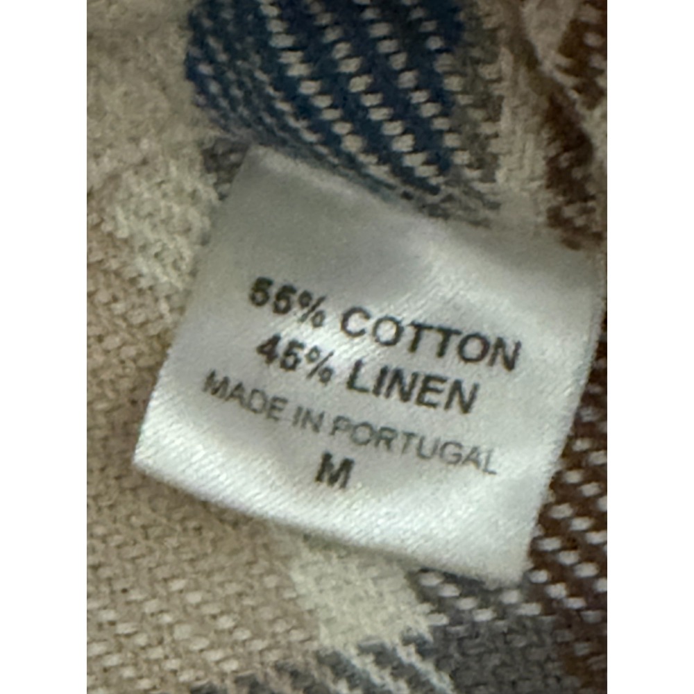 Atlantic Rancher Shirt Mens Medium Plaid Linen Blend Workwear Button Front - Picture 3 of 13